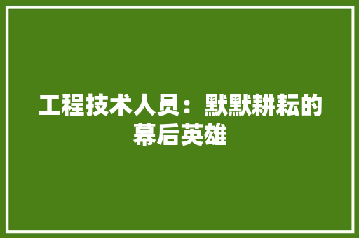 工程技术人员：默默耕耘的幕后英雄 现代风格装饰