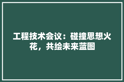 工程技术会议：碰撞思想火花，共绘未来蓝图 现代风格装饰
