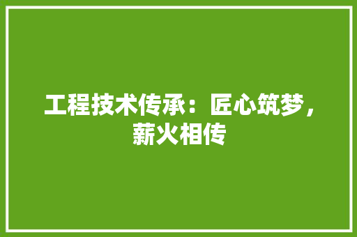 工程技术传承：匠心筑梦，薪火相传 现代风格装饰