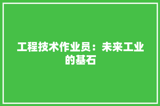 工程技术作业员：未来工业的基石 现代风格装饰