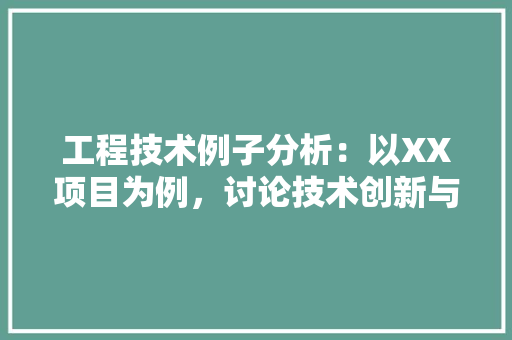 工程技术例子分析：以XX项目为例，讨论技术创新与项目实施的关键因素