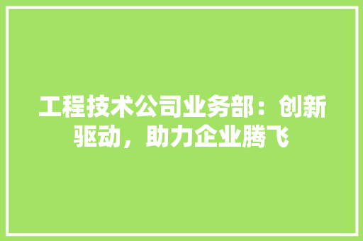 工程技术公司业务部：创新驱动，助力企业腾飞 现代风格装饰