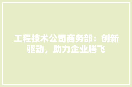 工程技术公司商务部：创新驱动，助力企业腾飞 现代风格装饰