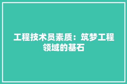 工程技术员素质：筑梦工程领域的基石 现代风格装饰