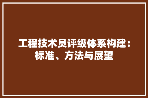 工程技术员评级体系构建：标准、方法与展望