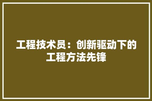 工程技术员：创新驱动下的工程方法先锋 现代风格装饰