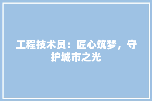 工程技术员：匠心筑梦，守护城市之光 现代风格装饰