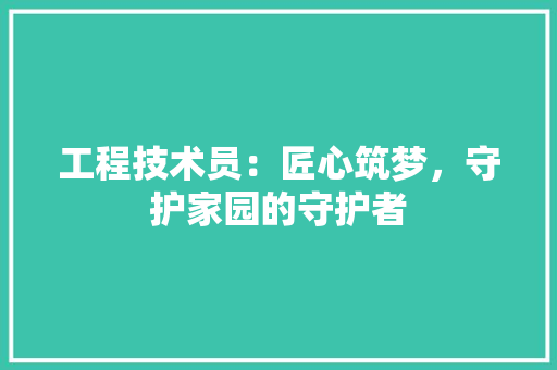 工程技术员：匠心筑梦，守护家园的守护者 现代风格装饰
