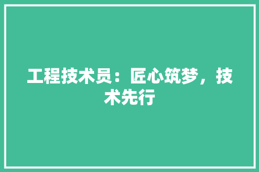 工程技术员：匠心筑梦，技术先行 现代风格装饰