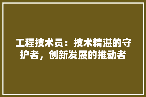 工程技术员：技术精湛的守护者，创新发展的推动者 现代风格装饰