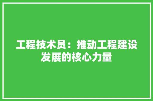 工程技术员：推动工程建设发展的核心力量 现代风格装饰