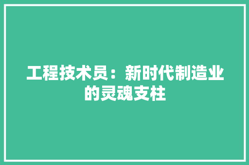 工程技术员：新时代制造业的灵魂支柱 现代风格装饰