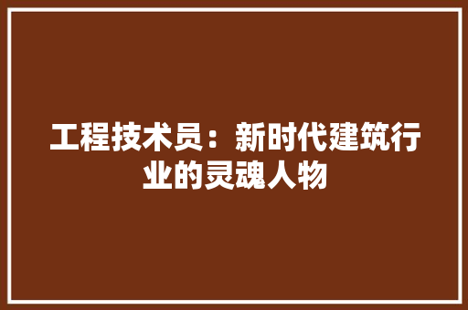 工程技术员：新时代建筑行业的灵魂人物 现代风格装饰