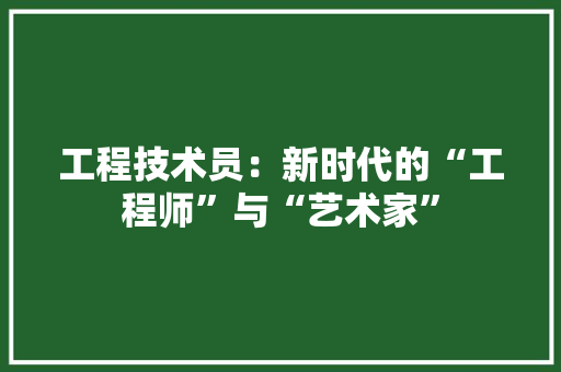 工程技术员：新时代的“工程师”与“艺术家” 现代风格装饰