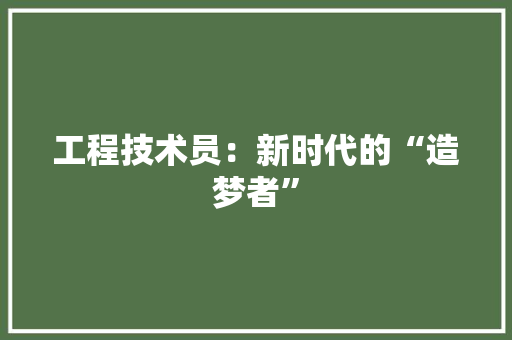 工程技术员：新时代的“造梦者” 现代风格装饰