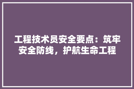 工程技术员安全要点：筑牢安全防线，护航生命工程 现代风格装饰