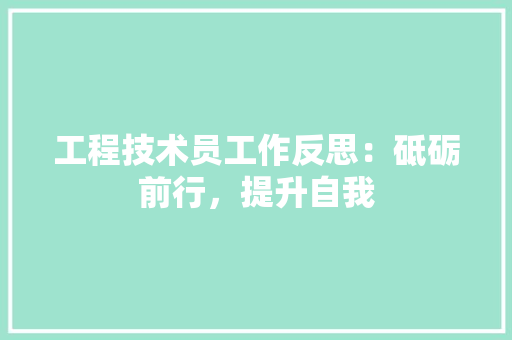 工程技术员工作反思：砥砺前行，提升自我 现代风格装饰