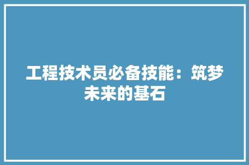 工程技术员必备技能：筑梦未来的基石 现代风格装饰