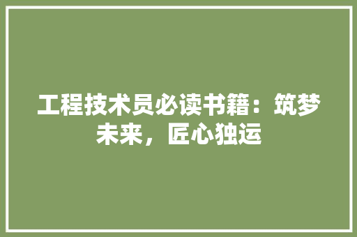 工程技术员必读书籍：筑梦未来，匠心独运 现代风格装饰