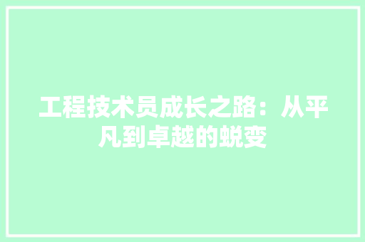 工程技术员成长之路：从平凡到卓越的蜕变 现代风格装饰