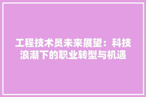 工程技术员未来展望：科技浪潮下的职业转型与机遇 现代风格装饰
