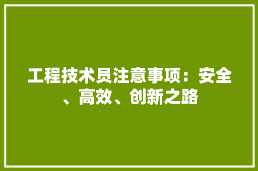 工程技术员注意事项：安全、高效、创新之路 现代风格装饰