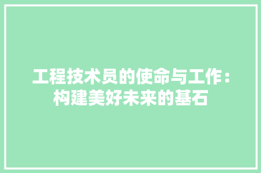 工程技术员的使命与工作：构建美好未来的基石 现代风格装饰