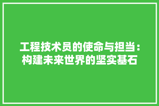 工程技术员的使命与担当：构建未来世界的坚实基石 现代风格装饰
