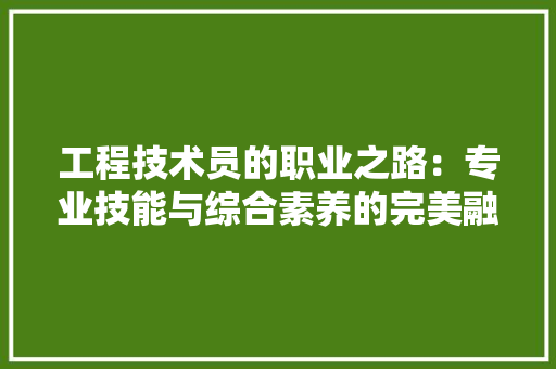 工程技术员的职业之路：专业技能与综合素养的完美融合 现代风格装饰