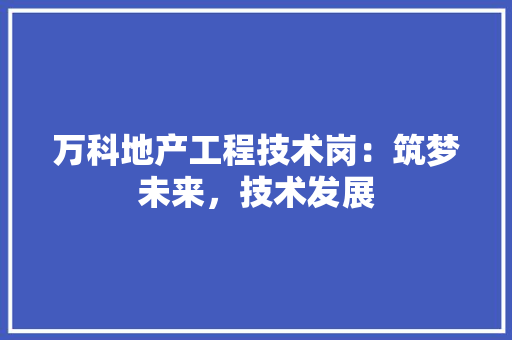 万科地产工程技术岗：筑梦未来，技术发展 软装设计