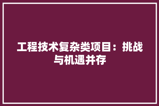 工程技术复杂类项目：挑战与机遇并存 现代风格装饰