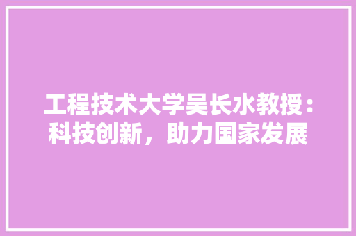工程技术大学吴长水教授：科技创新，助力国家发展 现代风格装饰