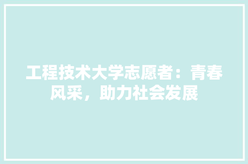 工程技术大学志愿者：青春风采，助力社会发展 现代风格装饰
