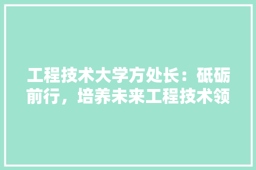 工程技术大学方处长：砥砺前行，培养未来工程技术领军人才 现代风格装饰