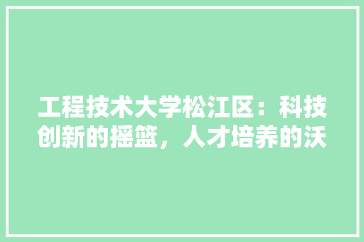 工程技术大学松江区：科技创新的摇篮，人才培养的沃土 现代风格装饰
