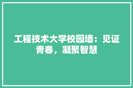 工程技术大学校园墙：见证青春，凝聚智慧 现代风格装饰