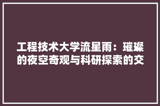 工程技术大学流星雨：璀璨的夜空奇观与科研探索的交汇 现代风格装饰