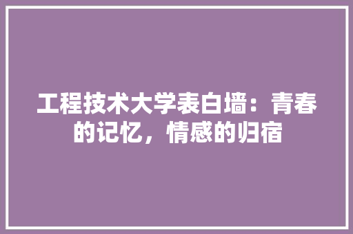 工程技术大学表白墙：青春的记忆，情感的归宿 现代风格装饰