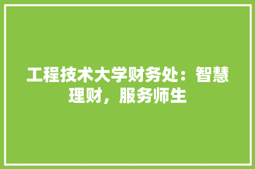 工程技术大学财务处：智慧理财，服务师生 现代风格装饰