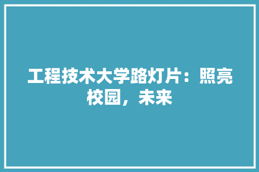 工程技术大学路灯片：照亮校园，未来 现代风格装饰
