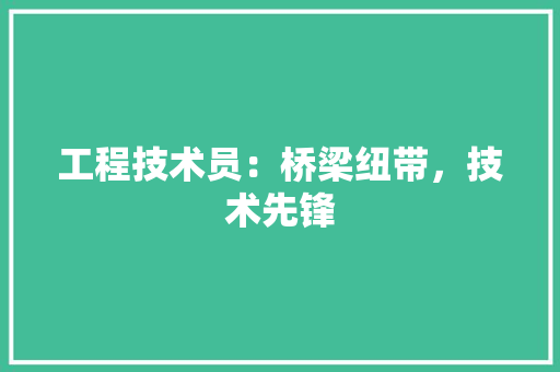 工程技术员：桥梁纽带，技术先锋 现代风格装饰