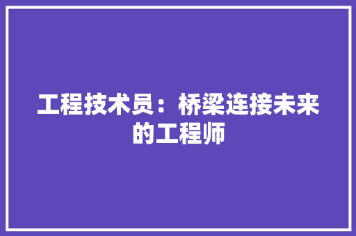 工程技术员：桥梁连接未来的工程师 现代风格装饰