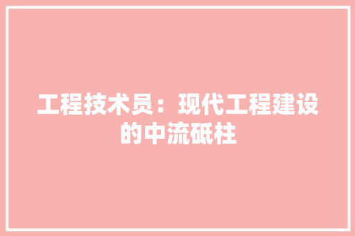 工程技术员：现代工程建设的中流砥柱 现代风格装饰