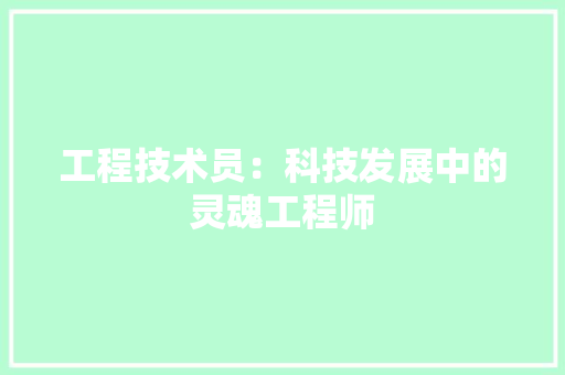 工程技术员：科技发展中的灵魂工程师 现代风格装饰