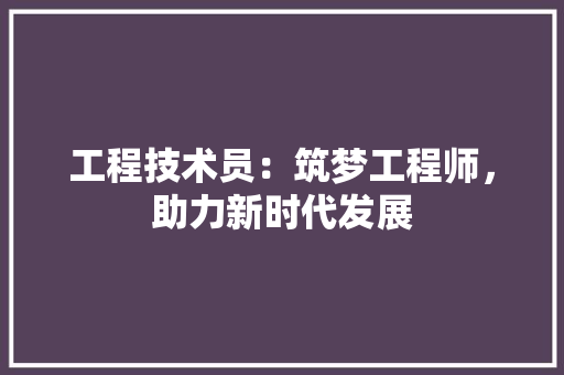 工程技术员：筑梦工程师，助力新时代发展 现代风格装饰