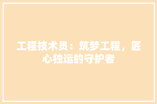 工程技术员：筑梦工程，匠心独运的守护者 现代风格装饰