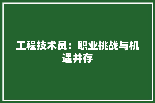 工程技术员：职业挑战与机遇并存 现代风格装饰