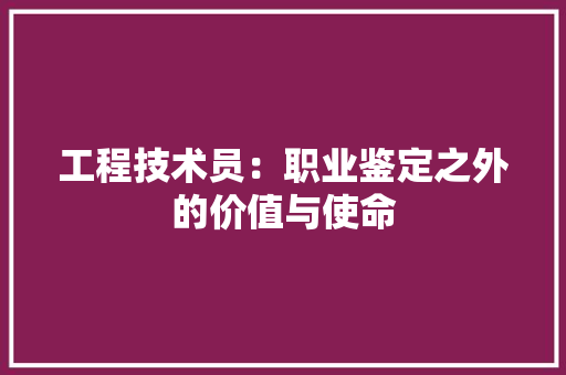 工程技术员：职业鉴定之外的价值与使命 现代风格装饰