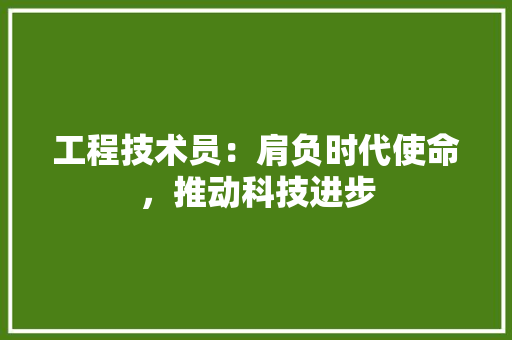 工程技术员：肩负时代使命，推动科技进步 现代风格装饰