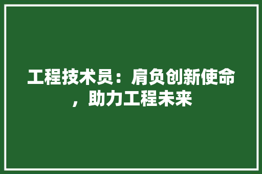 工程技术员：肩负创新使命，助力工程未来 现代风格装饰